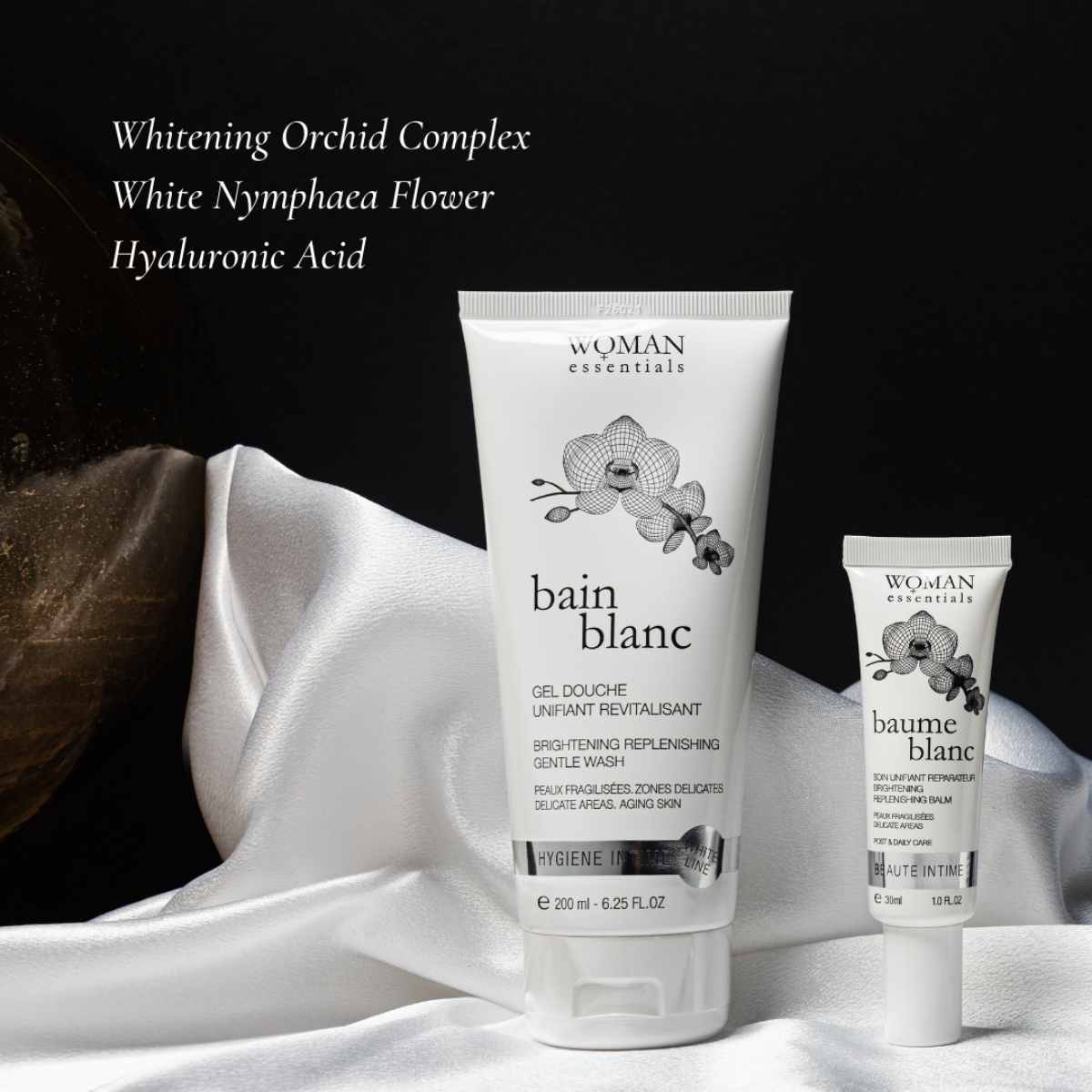 Bain Blanc intimate wash with Whitening Orchid Complex for brightening and soothing sensitive skin